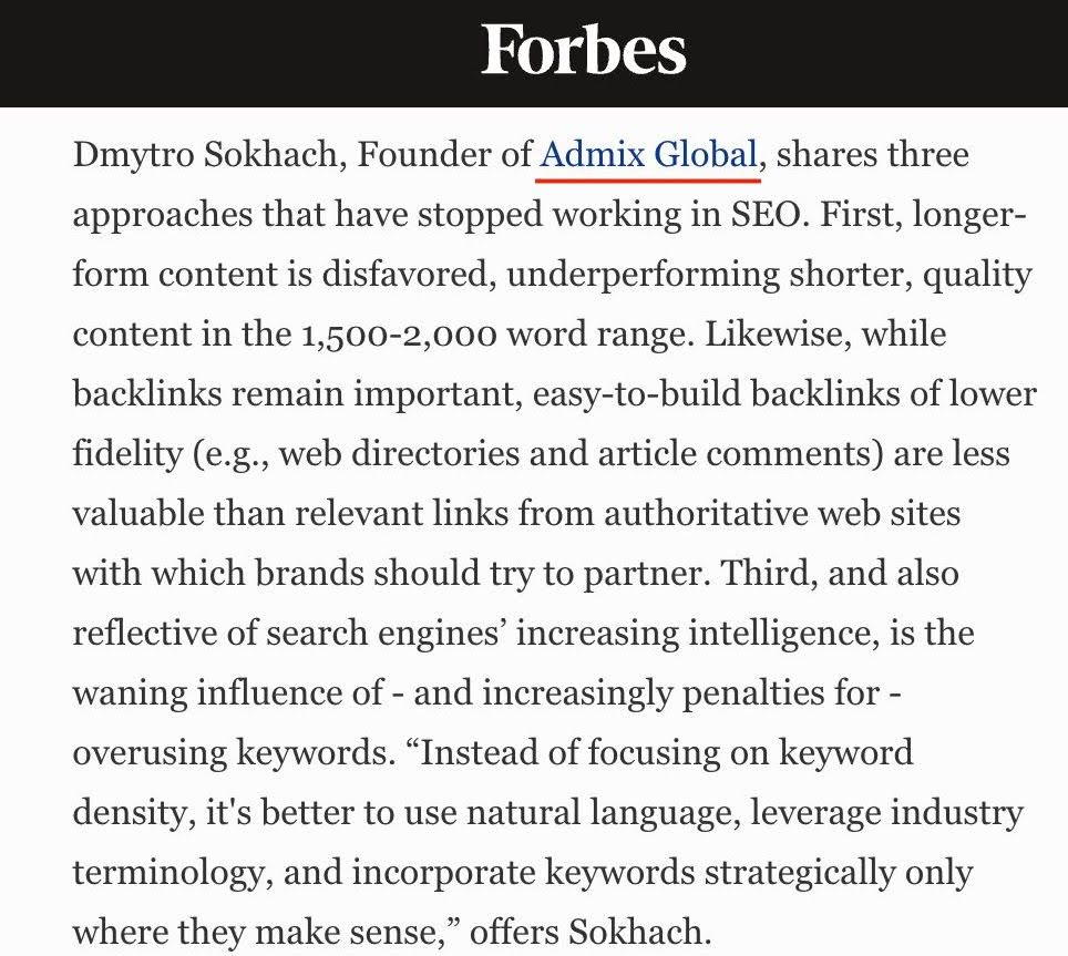 haro links from Forbes that we build